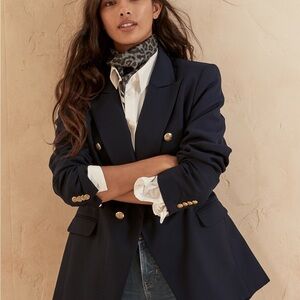 Navy Banana Republic Double Breasted Blazer